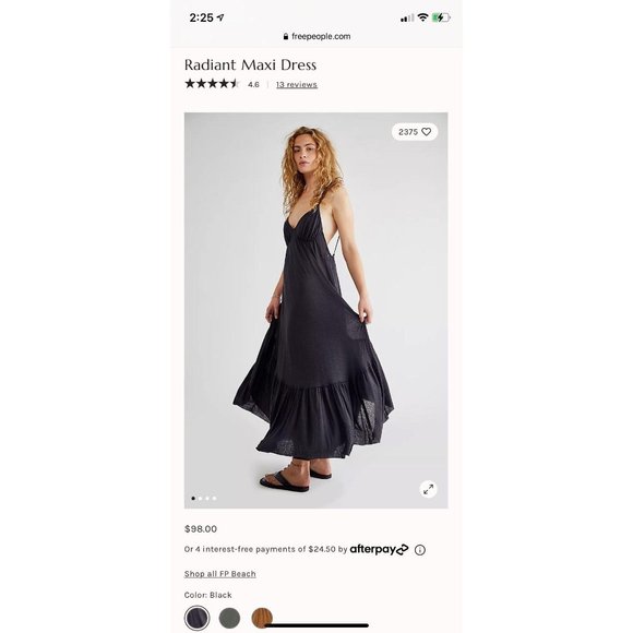 Free People Radiant Maxi Dress Black 